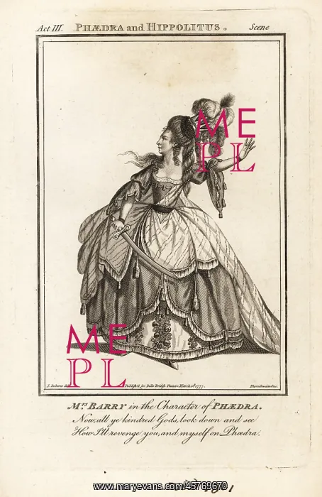 : Mrs Ann Barry in the character of Phaedra in Edmund : Mrs Ann Barry in the character of Phaedra in Edmund