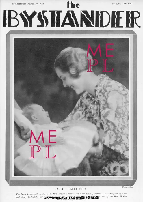 : Mrs Bryan Guinness and baby Jonathan : Mrs Bryan Guinness and baby Jonathan
