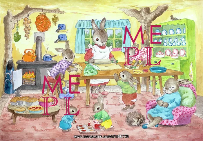 : Mrs Bunny's Baking Day ' rolling pastry : Mrs Bunny's Baking Day ' rolling pastry