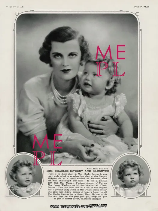 : Mrs Charles Sweeny and daughter Frances : Mrs Charles Sweeny and daughter Frances