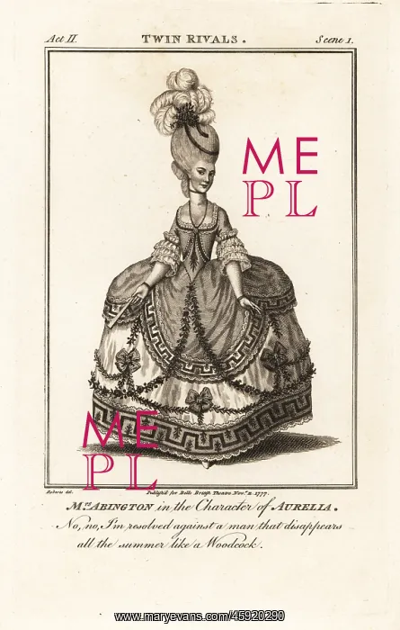 : Mrs Frances Abington in the character of Aurelia in : Mrs Frances Abington in the character of Aurelia in
