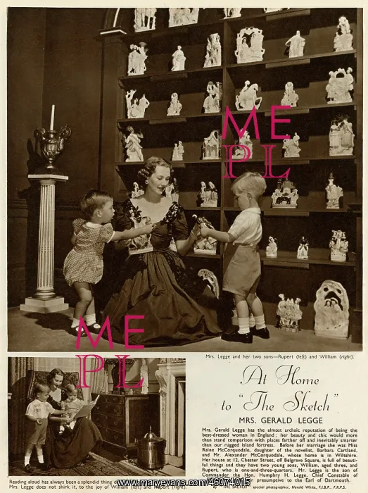: Mrs Gerald Legge with young sons Rupert and William : Mrs Gerald Legge with young sons Rupert and William