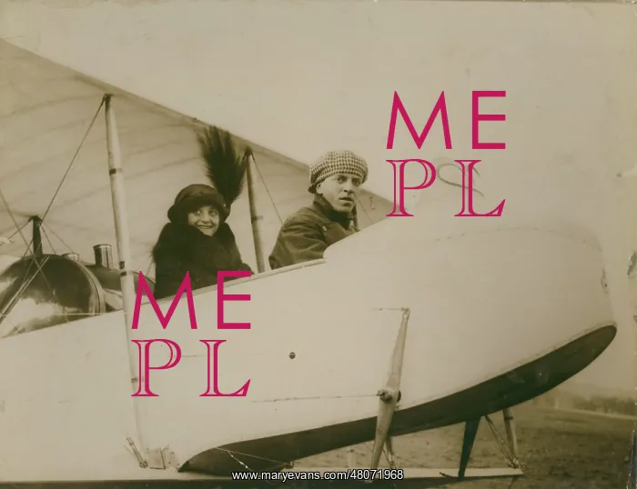 : Mrs J B Manio at the start of a flight with M Chevill : Mrs J B Manio at the start of a flight with M Chevill