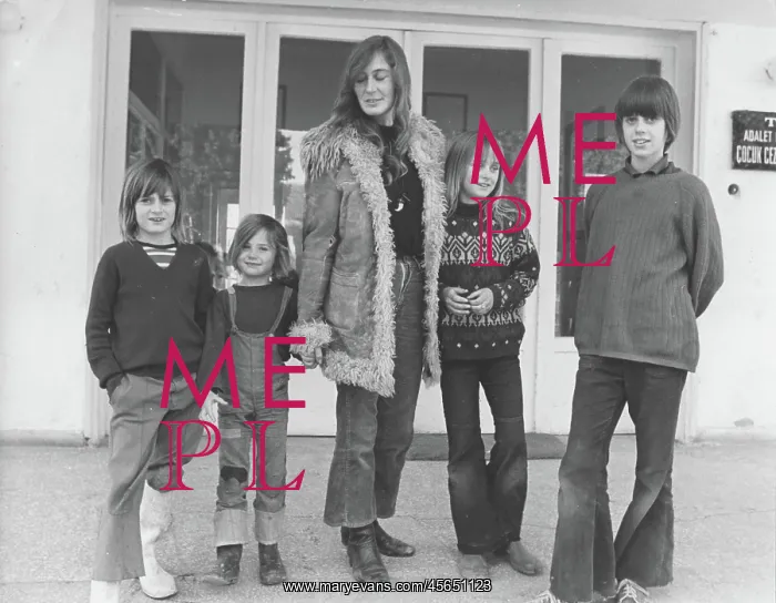 : Mrs Jill Davey and four children, Turkey : Mrs Jill Davey and four children, Turkey