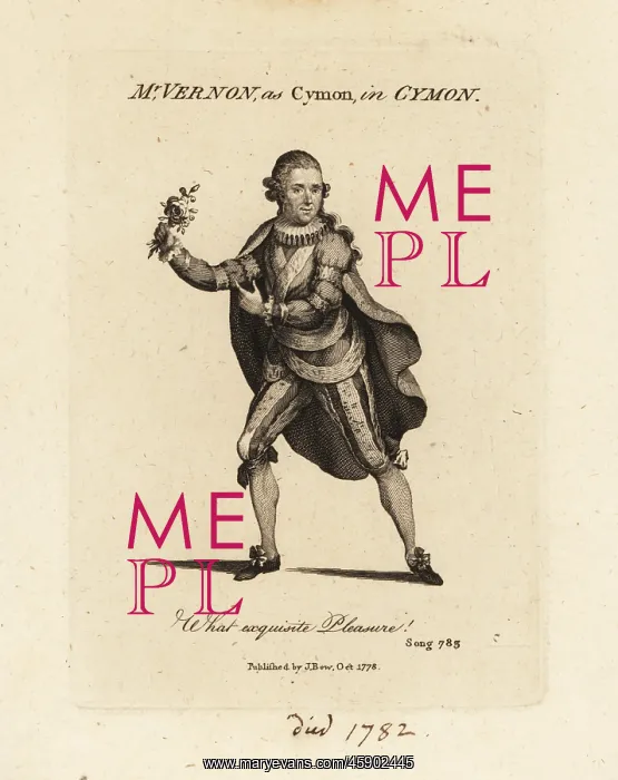 : Mrs. Joseph Vernon as Cymon singing Thomas Arne's : Mrs. Joseph Vernon as Cymon singing Thomas Arne's