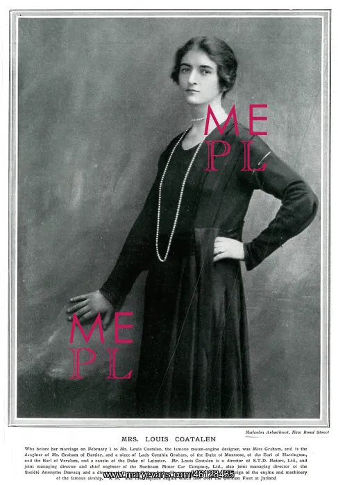 : Mrs. Louis Coatalen (Iris Graham) : Mrs. Louis Coatalen (Iris Graham)