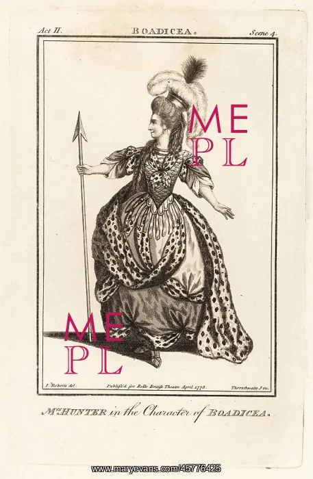 : Mrs Maria Hunter in the character of Boadicea in : Mrs Maria Hunter in the character of Boadicea in