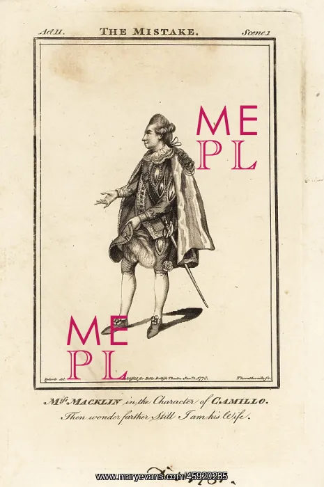 : Mrs Maria Macklin in the character of Camillo in : Mrs Maria Macklin in the character of Camillo in