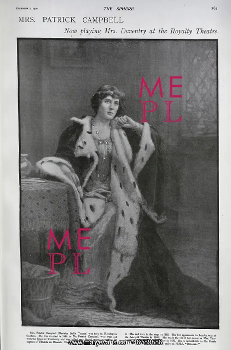 : Mrs Patrick Campbell playing Mrs Daventry : Mrs Patrick Campbell playing Mrs Daventry