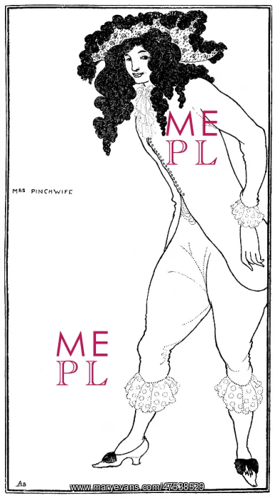 : Mrs Pinchwife by Aubrey Beardsley : Mrs Pinchwife by Aubrey Beardsley