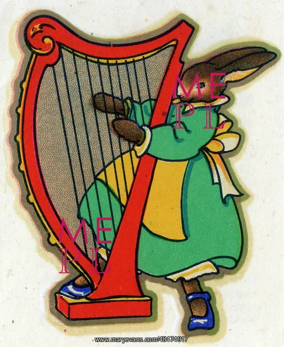  : Mrs Rabbit playing a Harp