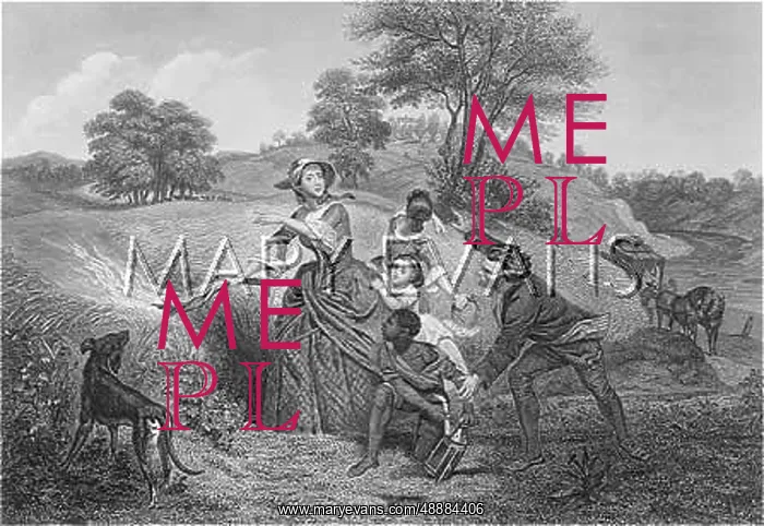 : Mrs Schuyler firing her cornfields as British approach : Mrs Schuyler firing her cornfields as British approach