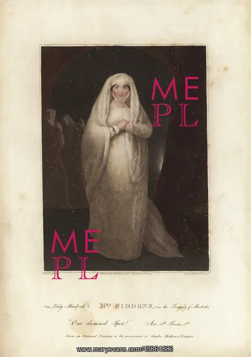 : Mrs Siddons as Lady Macbeth, 1822 : Mrs Siddons as Lady Macbeth, 1822