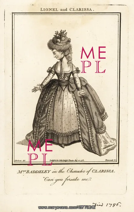 : Mrs Sophia Baddeley in the character of Clarissa in : Mrs Sophia Baddeley in the character of Clarissa in