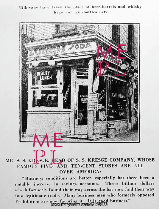  : Mr.ss Kresge prohibition message, probably 1920s