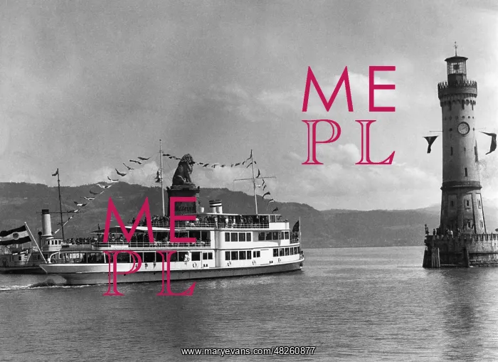 : MS Germany in Lindau harbour, around 1935 : MS Germany in Lindau harbour, around 1935