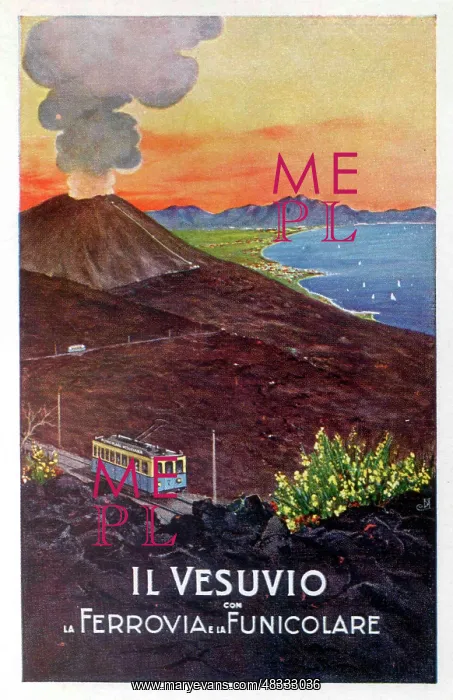 : Mt Vesuvius and Cook?s funicular railway : Mt Vesuvius and Cook?s funicular railway