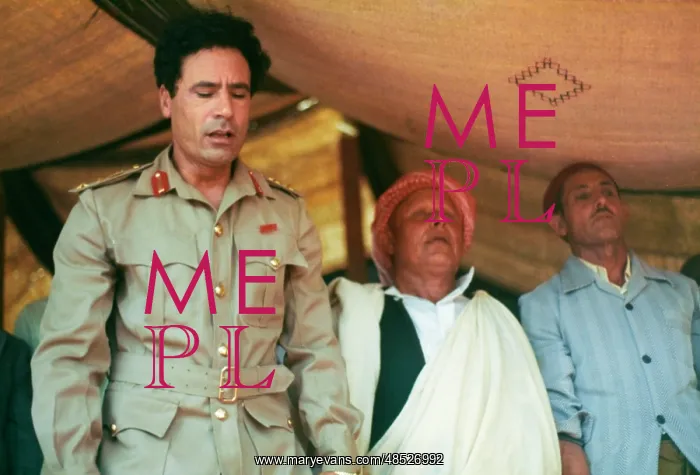 : Muammar Gaddafi and Men praying - Sousa, Libya : Muammar Gaddafi and Men praying - Sousa, Libya