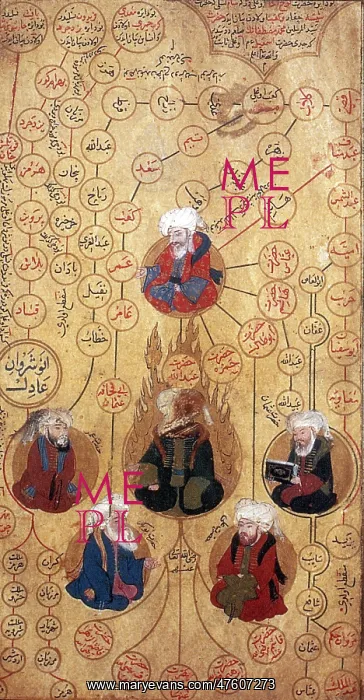 : Muhammad and the Four Rightly Guided Caliphs, 16th century : Muhammad and the Four Rightly Guided Caliphs, 16th century