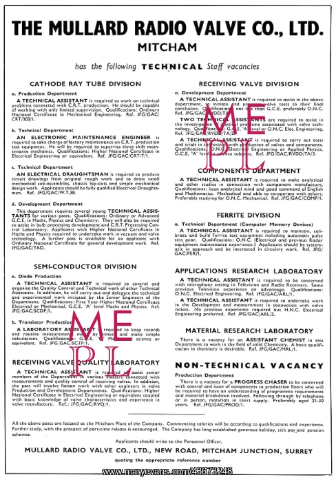: Mullard Aeronautical Electronics Radio & Radar Devices : Mullard Aeronautical Electronics Radio & Radar Devices