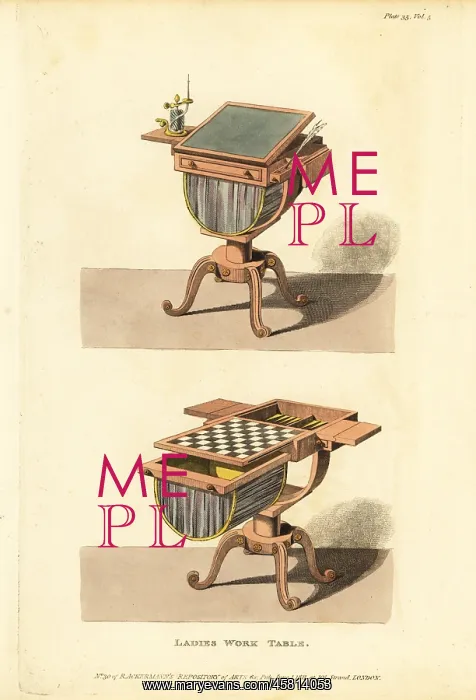 : Multi-purpose ladies work table and games table, 1811 : Multi-purpose ladies work table and games table, 1811