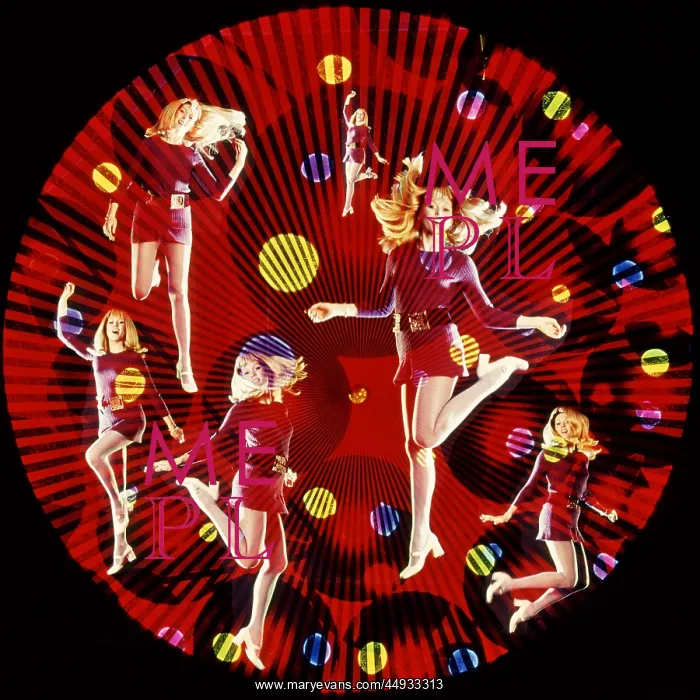 : Multiple Exposure Young Woman Dancing - Circular Effects : Multiple Exposure Young Woman Dancing - Circular Effects