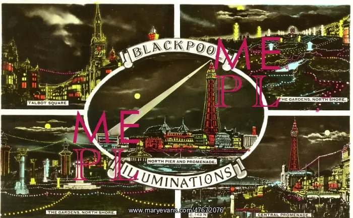  : Multiview postcard, Blackpool Illuminations