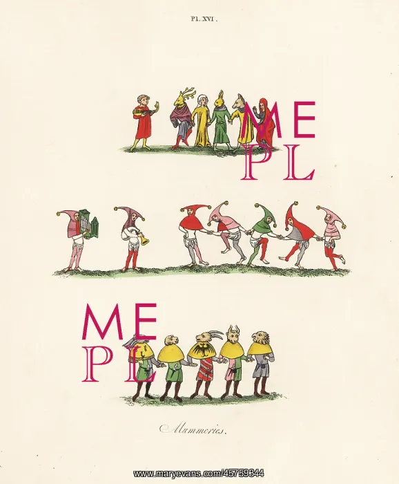 : Mummers and fools, 14th century : Mummers and fools, 14th century