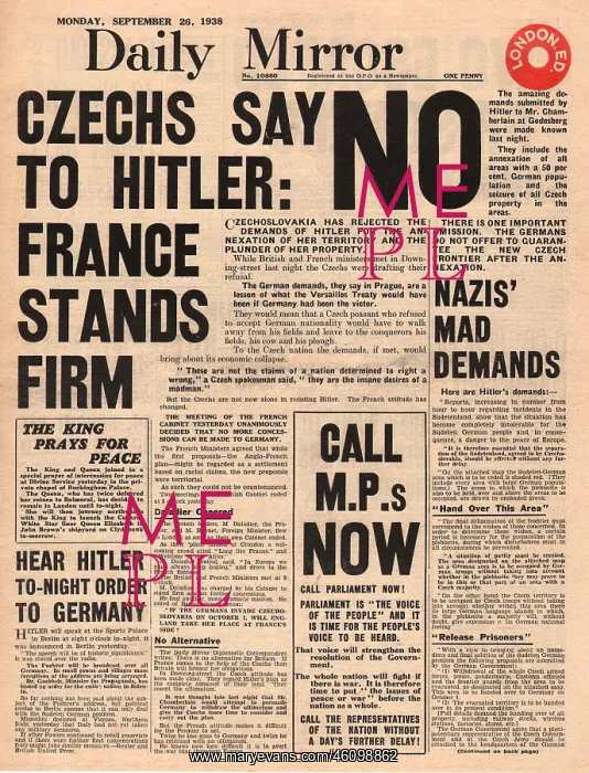 : Munich Crisis -- Czechs say No to Hitler : Munich Crisis -- Czechs say No to Hitler
