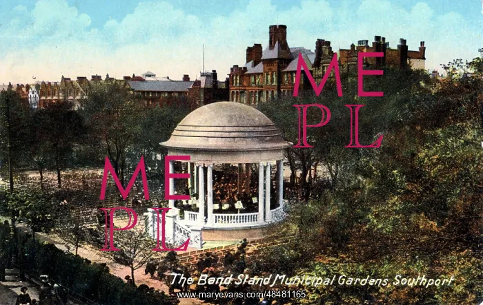 : Municipal Gardens - Band Stand, Southport, Lancashire : Municipal Gardens - Band Stand, Southport, Lancashire