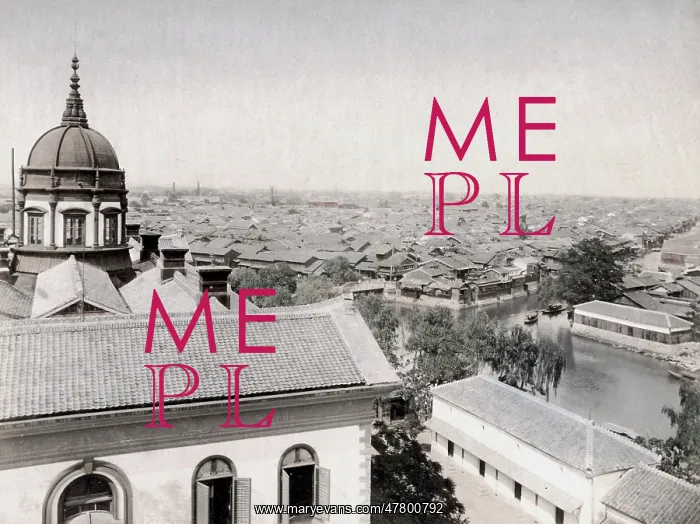 : Municipal offices, city rooftops, Osaka, Japan, c.1890's : Municipal offices, city rooftops, Osaka, Japan, c.1890's