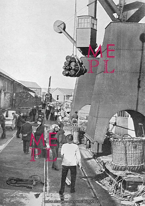 : Munitions being loaded onto battleship, WW1 : Munitions being loaded onto battleship, WW1