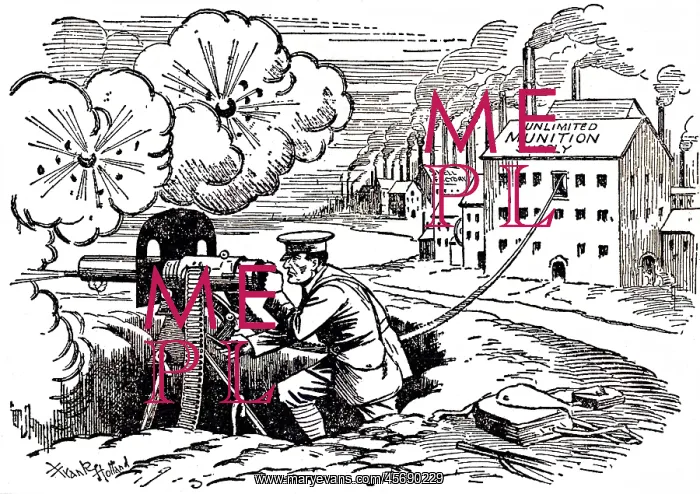 : Munitions scandal, cartoon, WW1 : Munitions scandal, cartoon, WW1