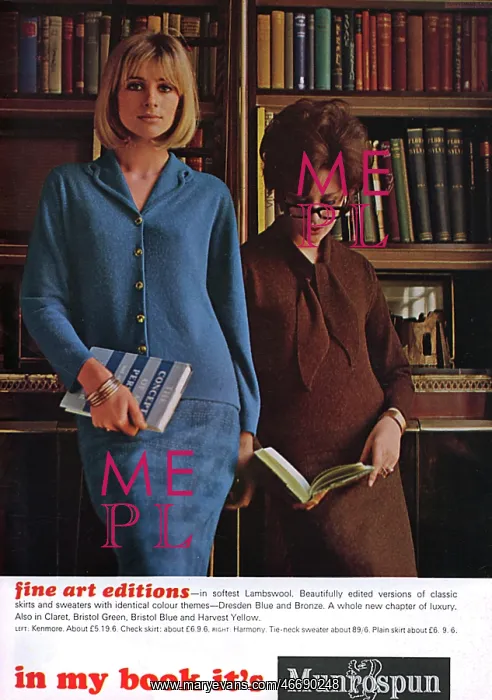 : Munrospun advertisement featuring librarians, 1964 : Munrospun advertisement featuring librarians, 1964