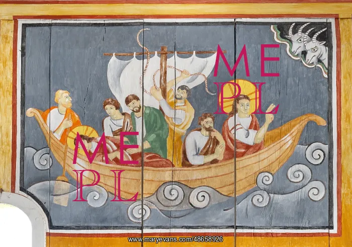 : Mural, Ansgar Church, Ribe Viking Centre, Ribe, Denmark : Mural, Ansgar Church, Ribe Viking Centre, Ribe, Denmark