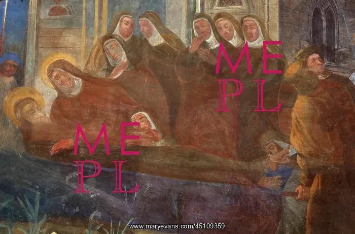 : Mural, Cloister, Franciscan monastery, Old Town : Mural, Cloister, Franciscan monastery, Old Town