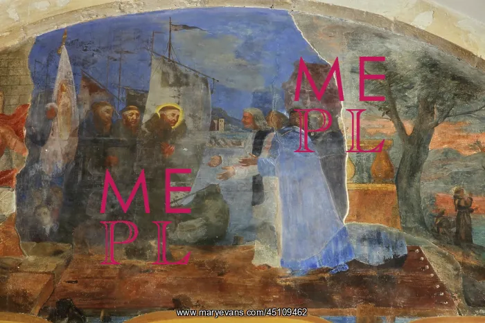 : Mural, Cloister, Franciscan monastery, Old Town : Mural, Cloister, Franciscan monastery, Old Town