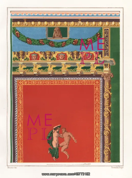 : Mural of faun and bacchante from the House : Mural of faun and bacchante from the House