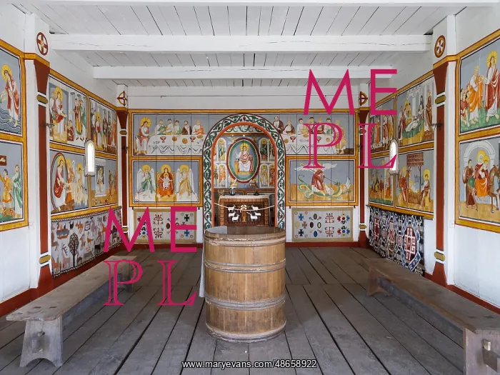 : Murals, Ansgar Church, Ribe Viking Centre, Ribe, Denmark : Murals, Ansgar Church, Ribe Viking Centre, Ribe, Denmark