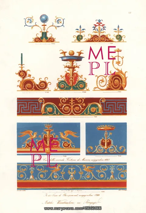 : Murals and ceilings from different houses in Pompeii : Murals and ceilings from different houses in Pompeii
