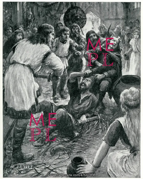 : Murder of King Edmund I of England by Leofa : Murder of King Edmund I of England by Leofa