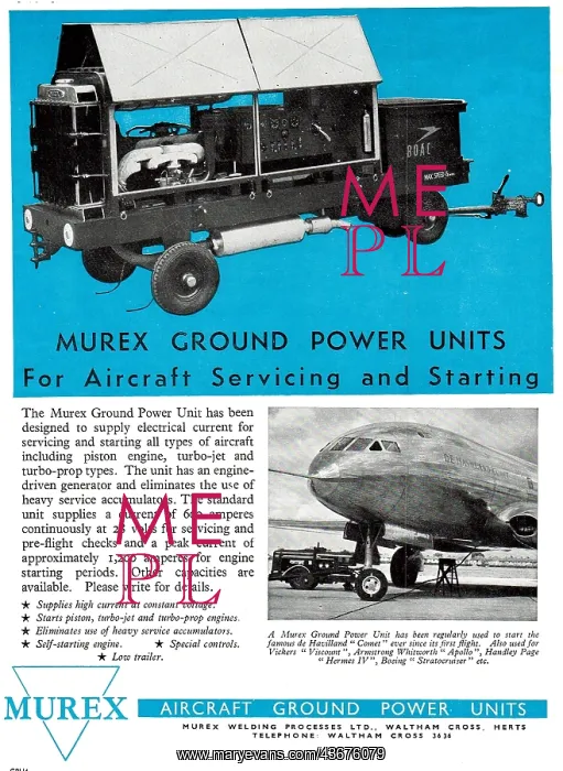 : Murex Aircraft Ground Power Units 1950 : Murex Aircraft Ground Power Units 1950