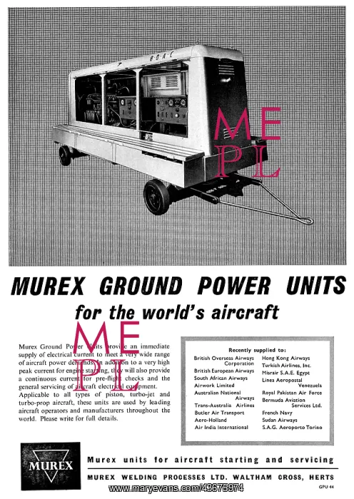 : Murex Aircraft Ground Power Units GPU 1959 : Murex Aircraft Ground Power Units GPU 1959
