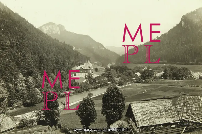  : Murzsteg, Styria: Total view of the village with Murzsteg Hunting Lodge