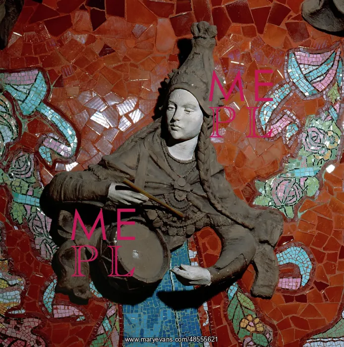 : Muse playing the drum. Palace of Catalan Music. Barcelona. C : Muse playing the drum. Palace of Catalan Music. Barcelona. C