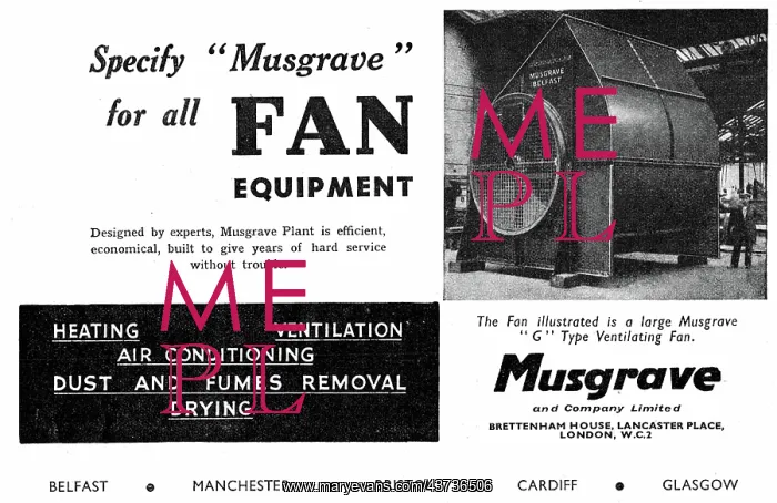 : Musgrave G Type Ventilating Fan : Musgrave G Type Ventilating Fan