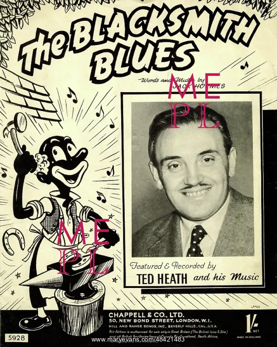: Music cover, The Blacksmith Blues, recorded by Ted Heath : Music cover, The Blacksmith Blues, recorded by Ted Heath