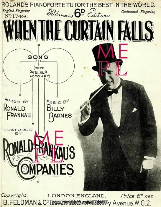  : Music cover, When the Curtain Falls