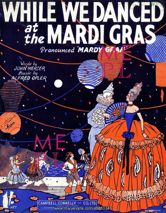 : Music cover, While We Danced at the Mardi Gras : Music cover, While We Danced at the Mardi Gras