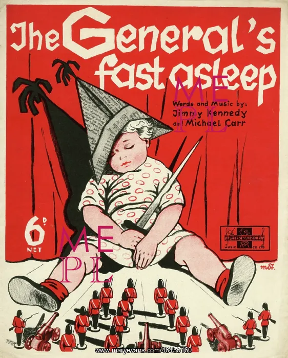 : Music cover, The General's Fast Asleep : Music cover, The General's Fast Asleep